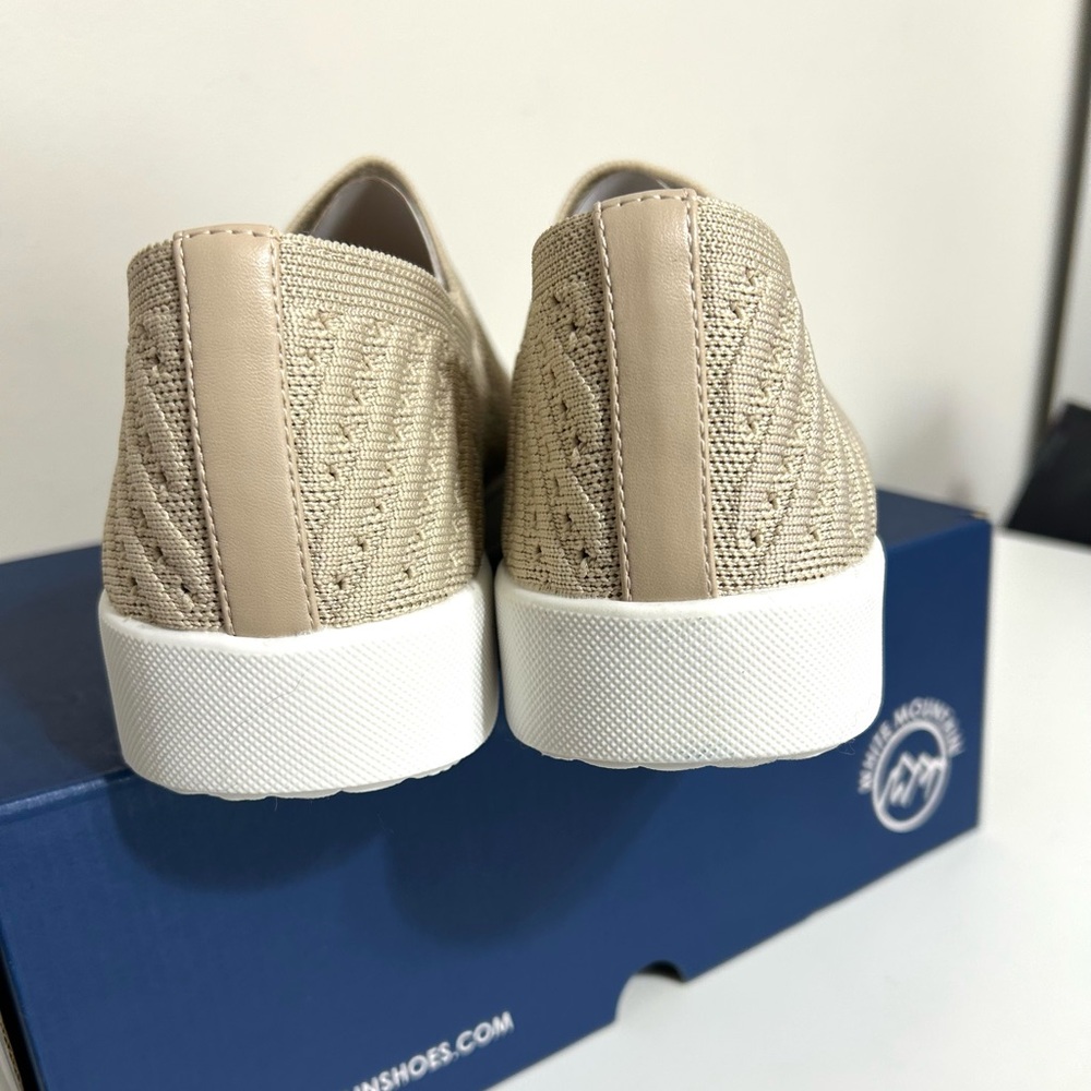 NWT White Mountain Slip On Knit Sneakers Beige size 11M - Picture 4 of 6